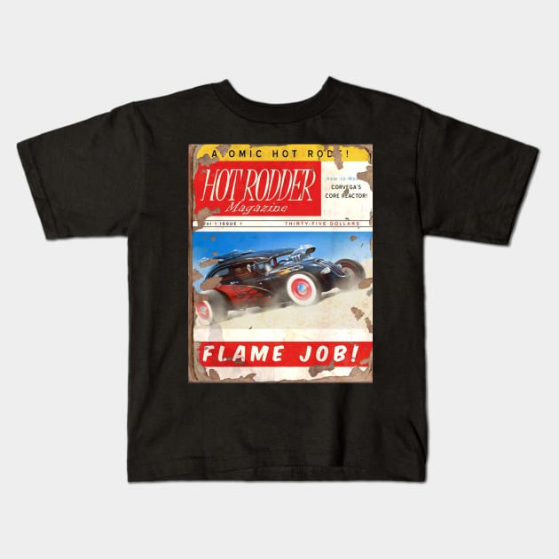 HOT RODDER MAGAZINE : Flame Job Kids T-Shirt by YourStyleB